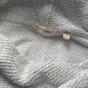 Soft Surroundings white with dark grey threads Cowl Neck Sweater